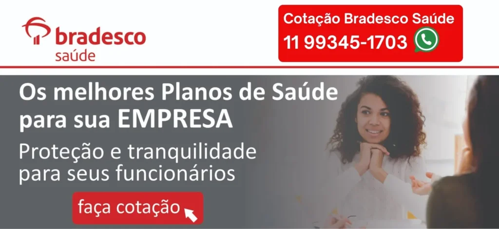 Quer receber uma cotação do Plano de Saúde Bradesco Saúde empresarial? Clique aqui e fale com um corretor agora.