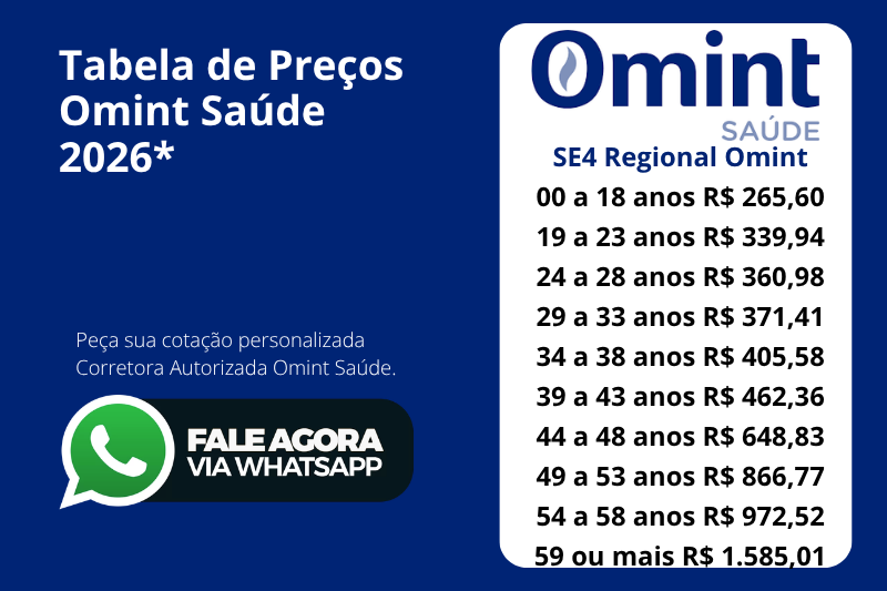 Tabela de Preços Omint Saúde - Fale Agora Via Whatsapp